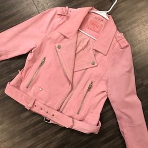 Blank NYC pink suede motto jacket